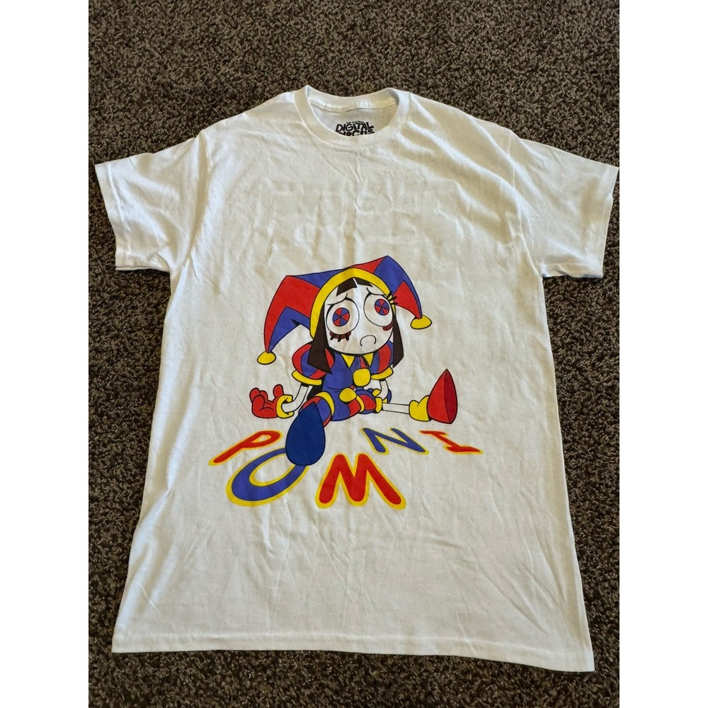 The Amazing Digital Circus Pomni Graphic White T-Shirt Medium